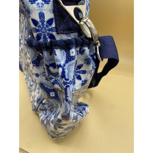 Lou Harvey Multi-Function Lunch Travel Diaper Bag Blue Floral Indigo Pattern - Picture 8 of 10